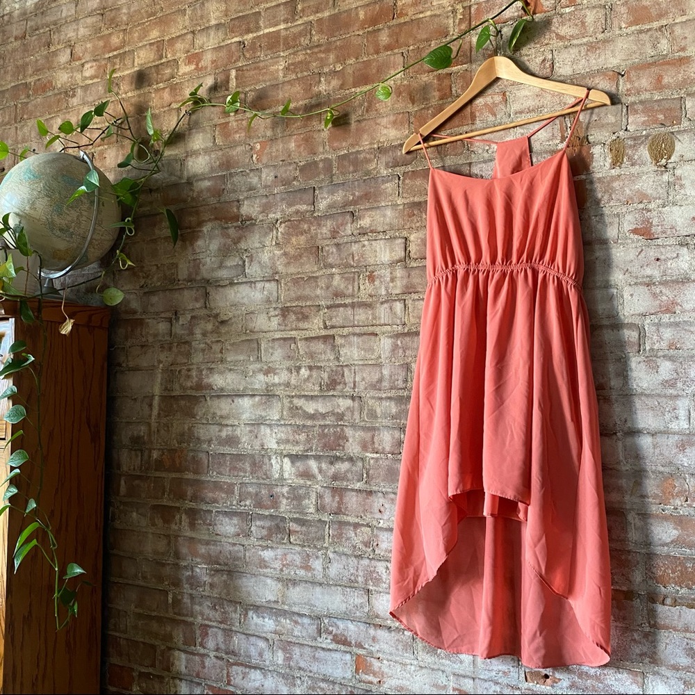 Forever 21 + Pink + High Low Dress + Large